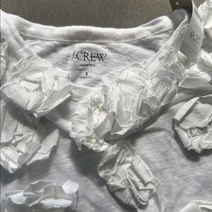 J. Crew Linenette Top with White Floral Details